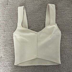 Cream tailored Abercrombie and Fitch crop top